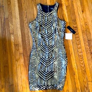 Lulu’s black and gold sequin dress